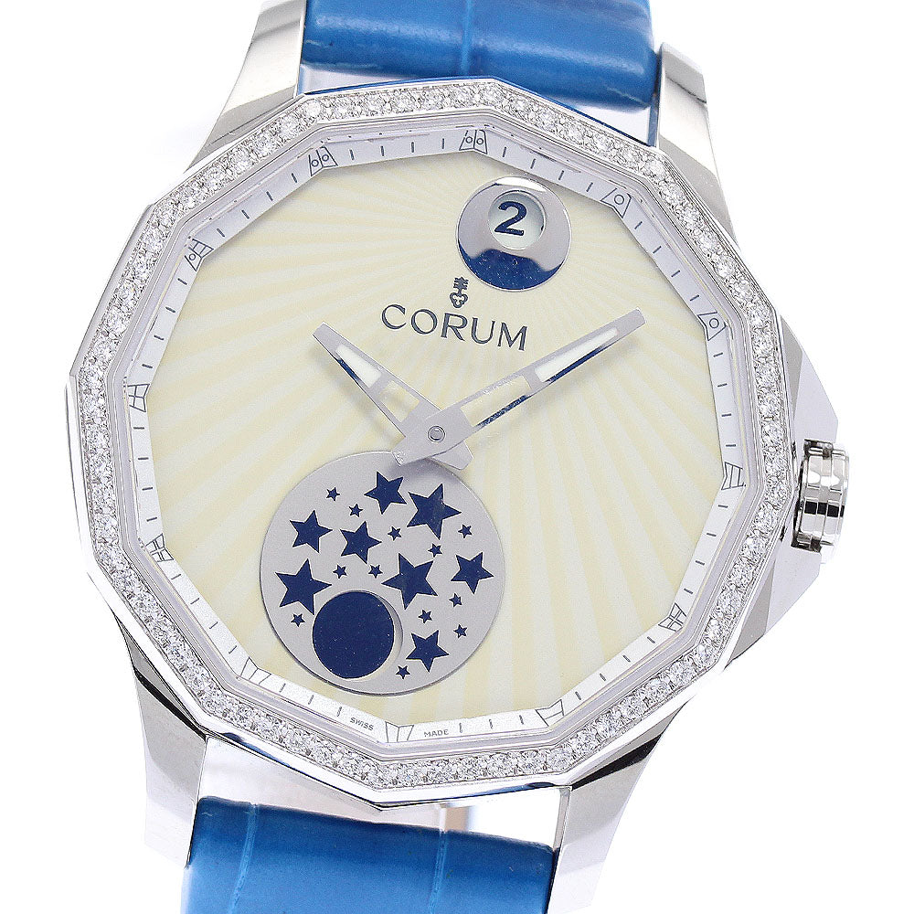 CORUM Admirals Cup Legend 38 A384/03121 Mystery Moon Diamond Bezel beige Dial Automatic Boy's Watch_886278