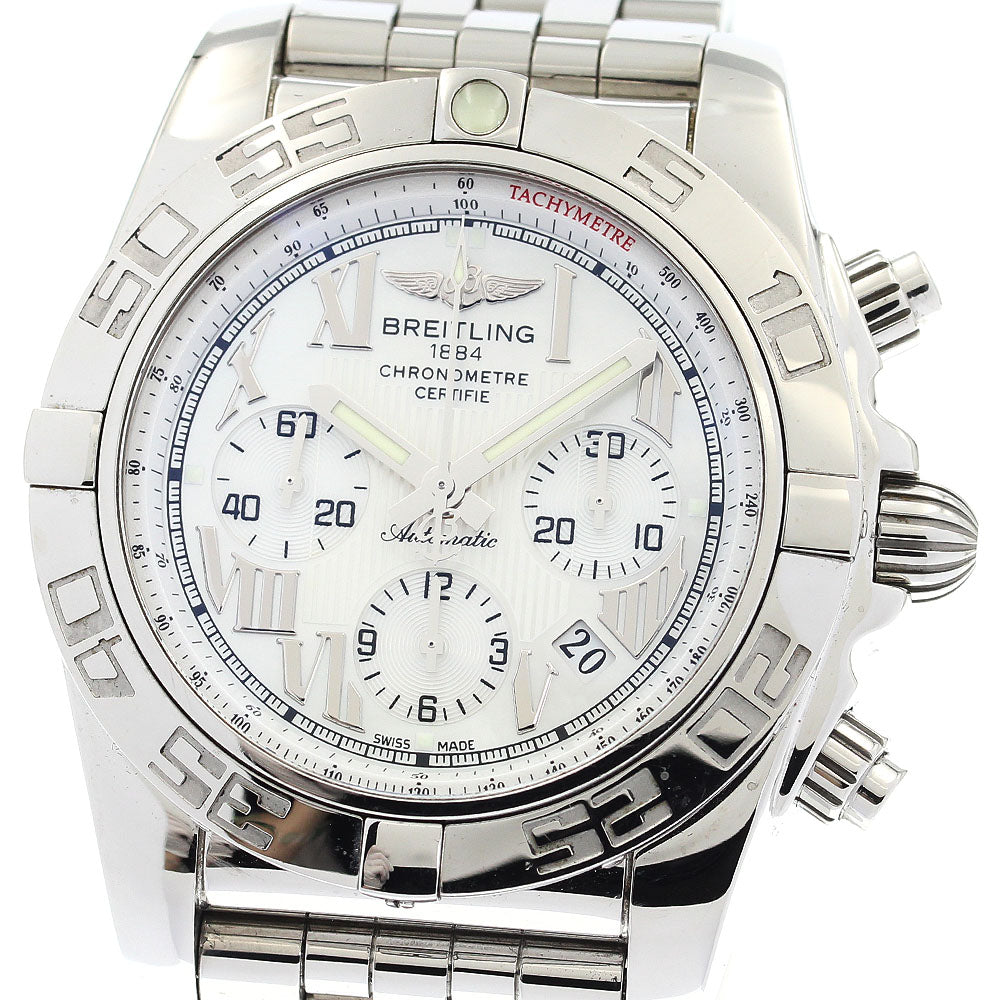 BREITLING Chronomat 44 AB0110 Date White shell Dial Automatic Men's Watch_886333