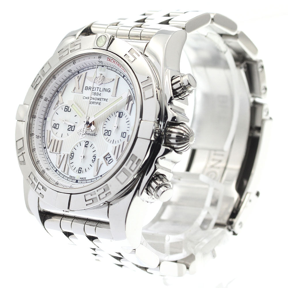 BREITLING Chronomat 44 AB0110 Date White shell Dial Automatic Men's Watch_886333