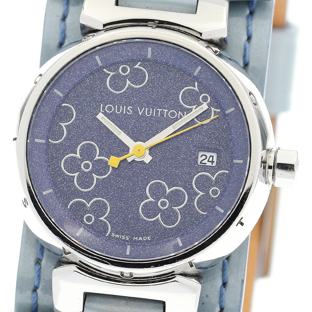LOUIS VUITTON Tambour Q121B purple Dial Quartz Ladies Watch_886346