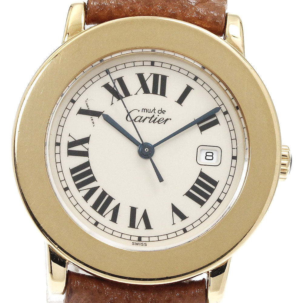 CARTIER Must Rondo W1006822 beige Dial Quartz Boy's Watch_886370