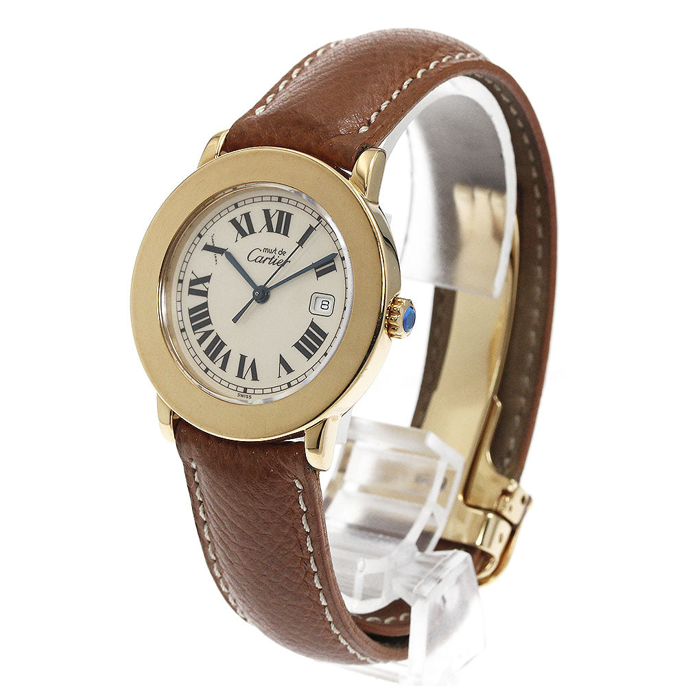 CARTIER Must Rondo W1006822 beige Dial Quartz Boy's Watch_886370