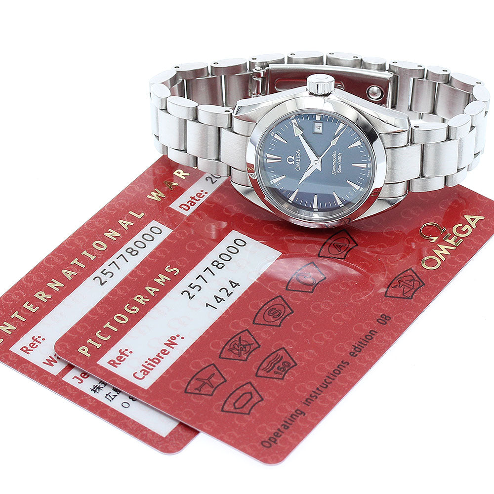 OMEGA Seamaster Aqua Terra 2577.80 Date Navy Dial Quartz Ladies Watch_886384