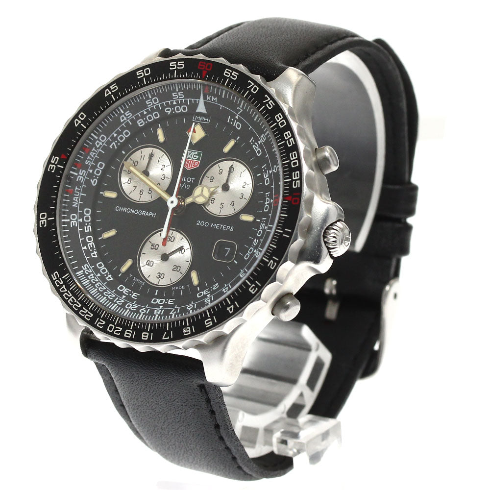 TAG HEUER pilot 530.306K Chronograph black Dial Quartz Men's Watch_886388