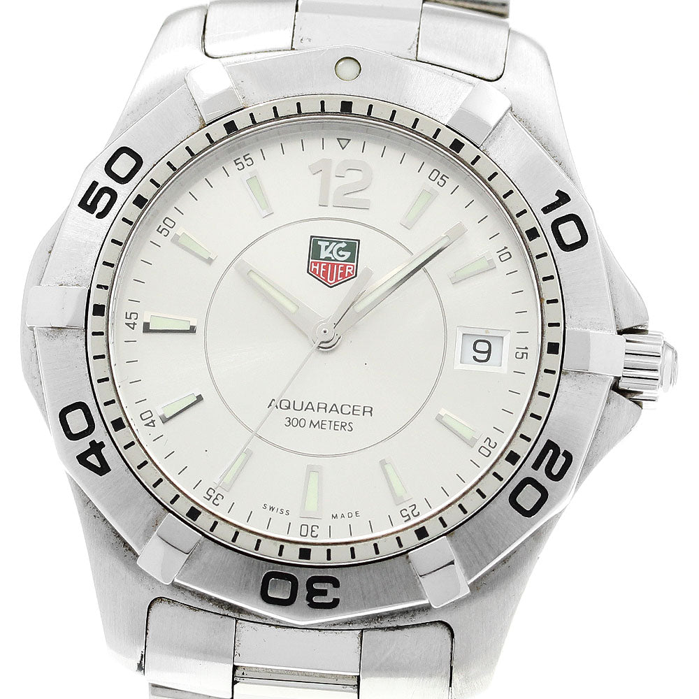 TAG HEUER Aqua racer WAF1112 Date Silver Dial Quartz Men's Watch_886413
