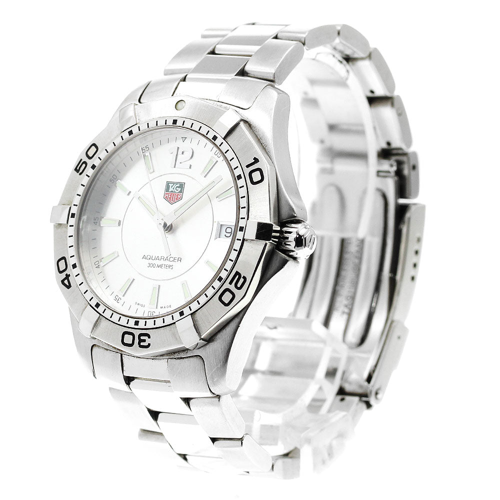 TAG HEUER Aqua racer WAF1112 Date Silver Dial Quartz Men's Watch_886413