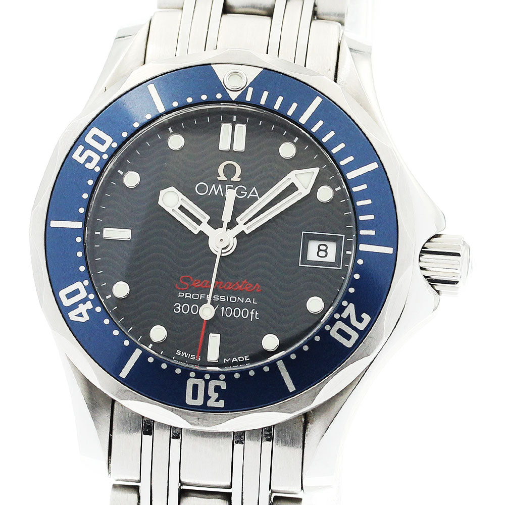 OMEGA Seamaster300 2224.80 Date Navy Dial Quartz Ladies Watch_886462