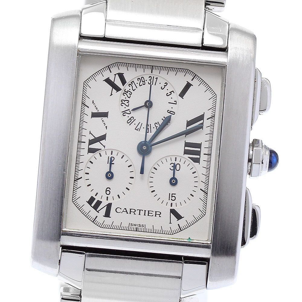 CARTIER Tank Française XL Chrono Reflex W51001Q3 Quartz Men's Watch_886477