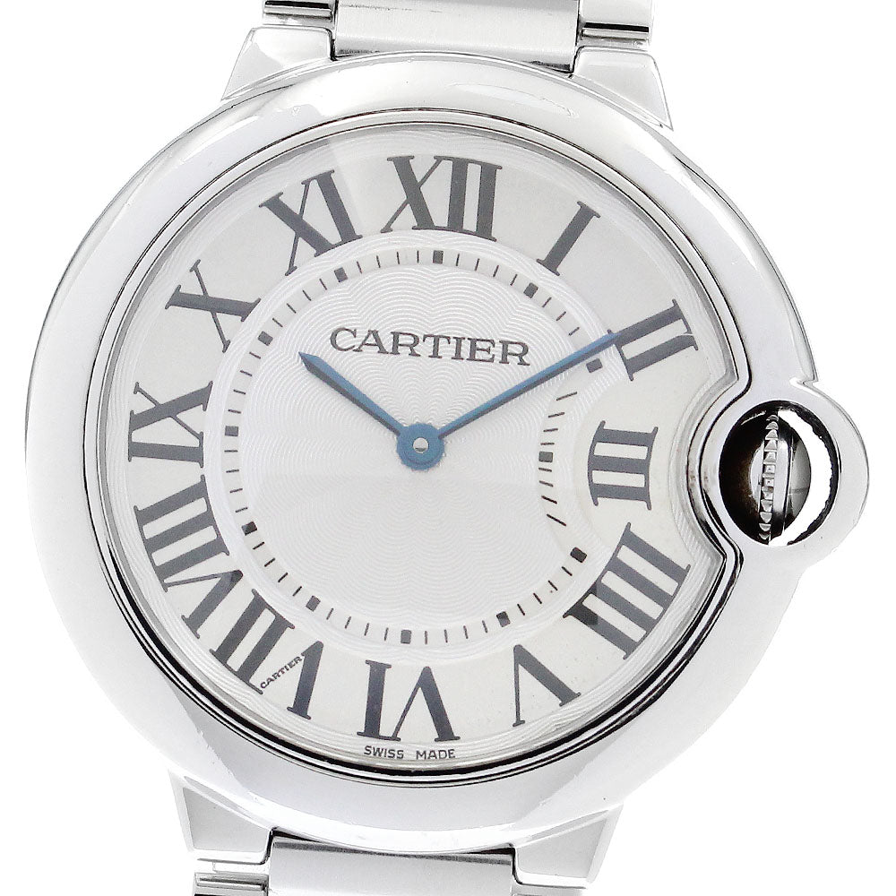 CARTIER Baron blue MM W69011Z4 Silver Dial Quartz Boy's Watch_886478