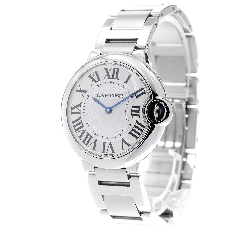 CARTIER Baron blue MM W69011Z4 Silver Dial Quartz Boy's Watch_886478