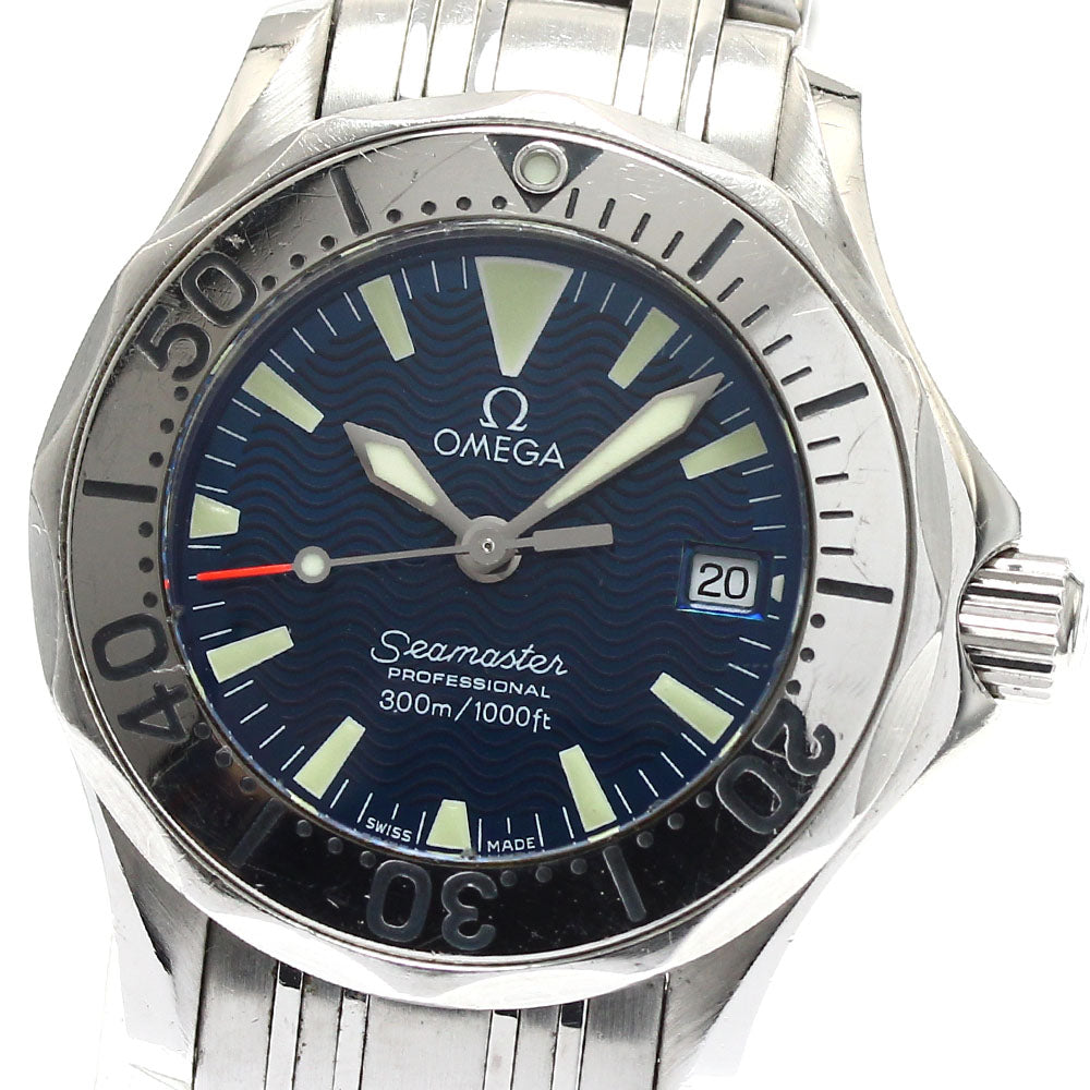 OMEGA Seamaster300 2283.80 Date Navy Dial Quartz Ladies Watch_886497