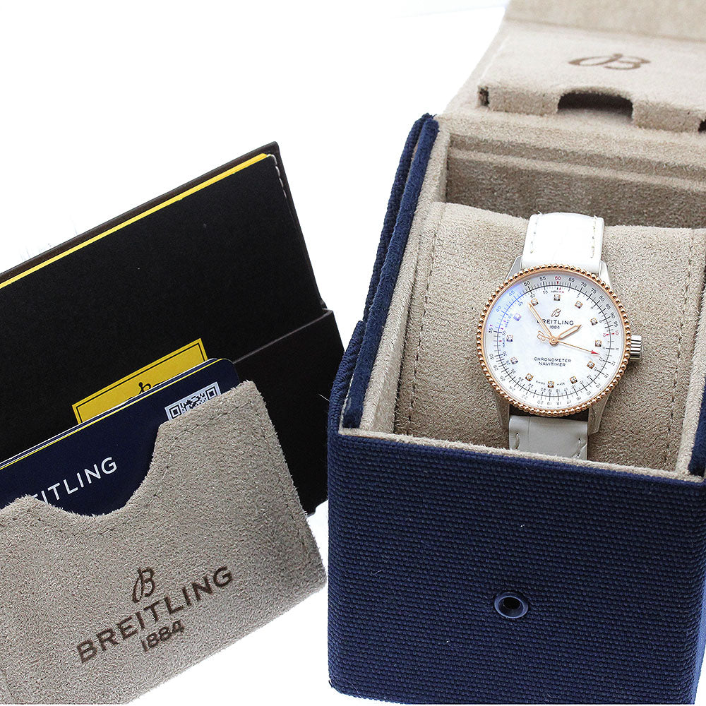 BREITLING Navitimer Automatic 35 U17395 12P diamond White shell Dial Automatic Boy's Watch_886499