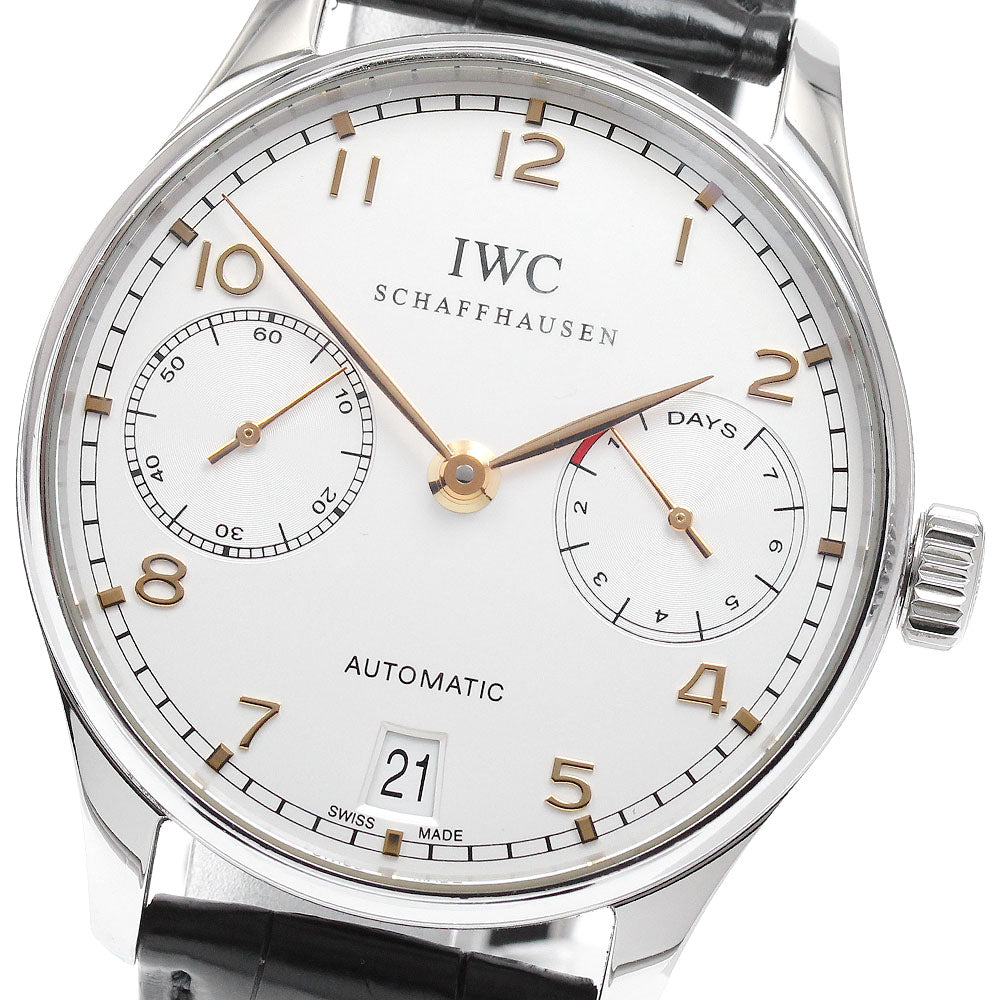 IWC SCHAFFHAUSEN Portugese IW500114 7 Days Date Silver Dial Automatic Men's Watch_886511
