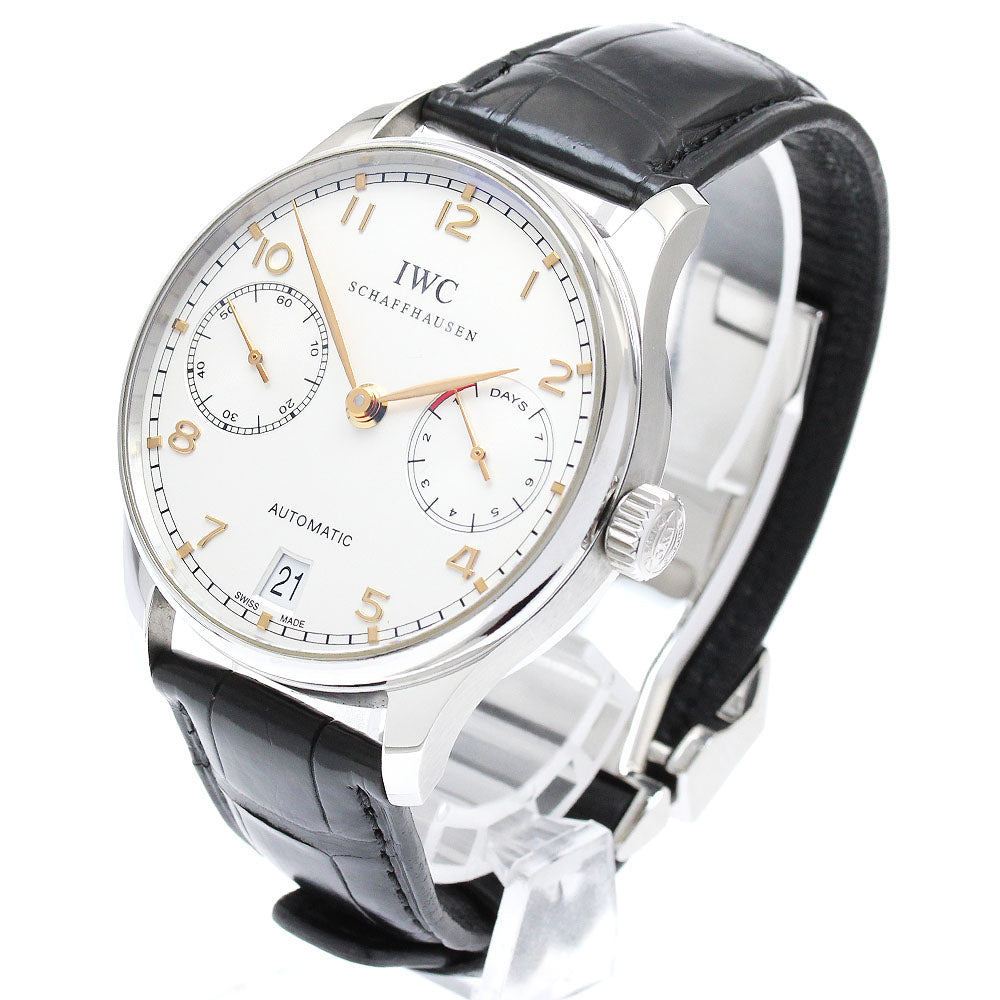 IWC SCHAFFHAUSEN Portugese IW500114 7 Days Date Silver Dial Automatic Men's Watch_886511