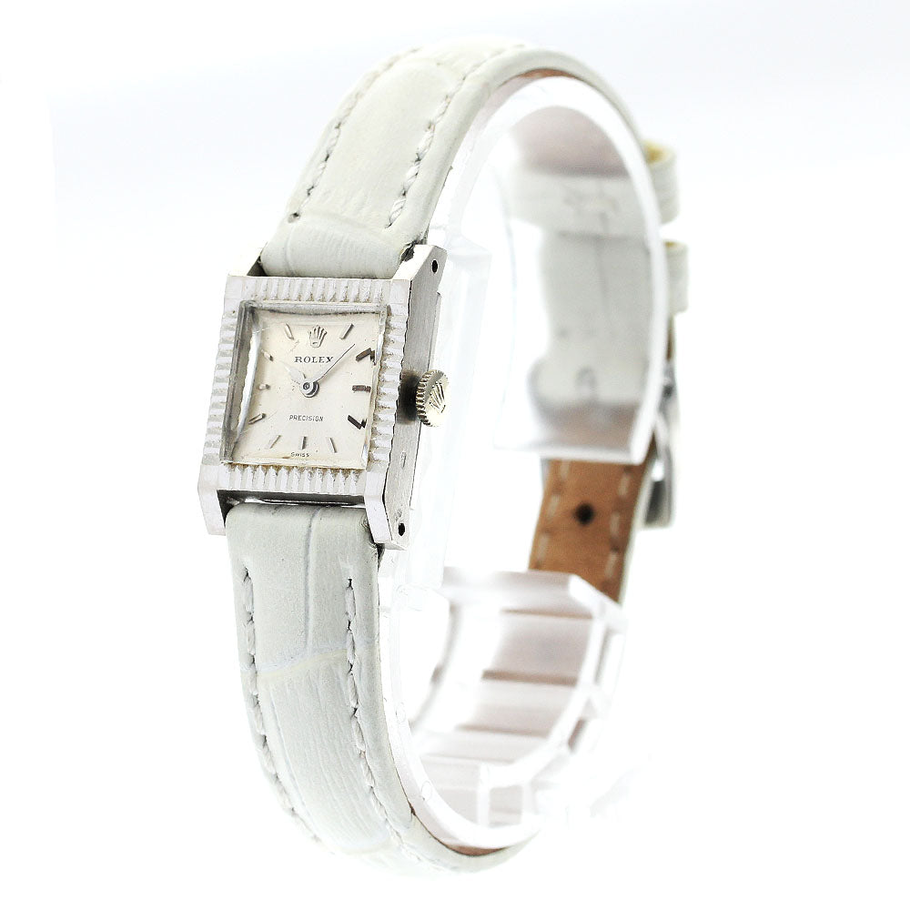 ROLEX Precision 2157 K18WG Cal.1401 Silver Dial Hand Winding Ladies Watch_886554