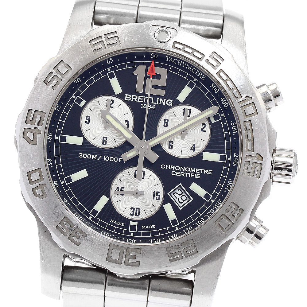 BREITLING Colt A73387 Chronograph Black / Silver Dial Quartz Men's Watch_886566