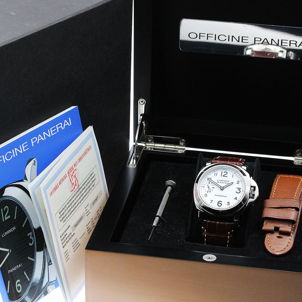 PANERAI Luminor Marina PAM00113 Small seconds white Dial Hand Winding Men's Watch_886583