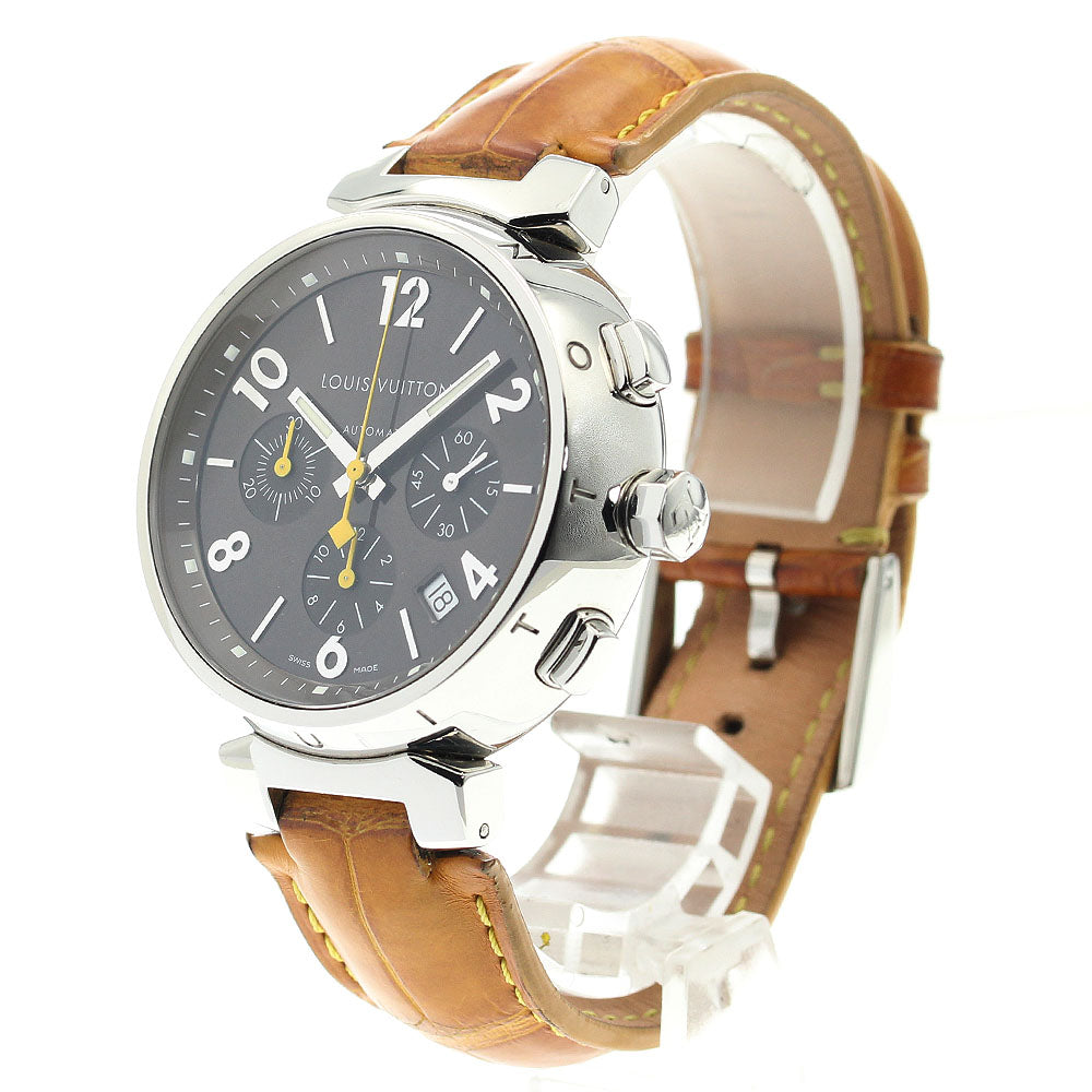 LOUIS VUITTON Tambour Q1121 Date Chronograph Brown Dial Automatic Men's Watch_886620