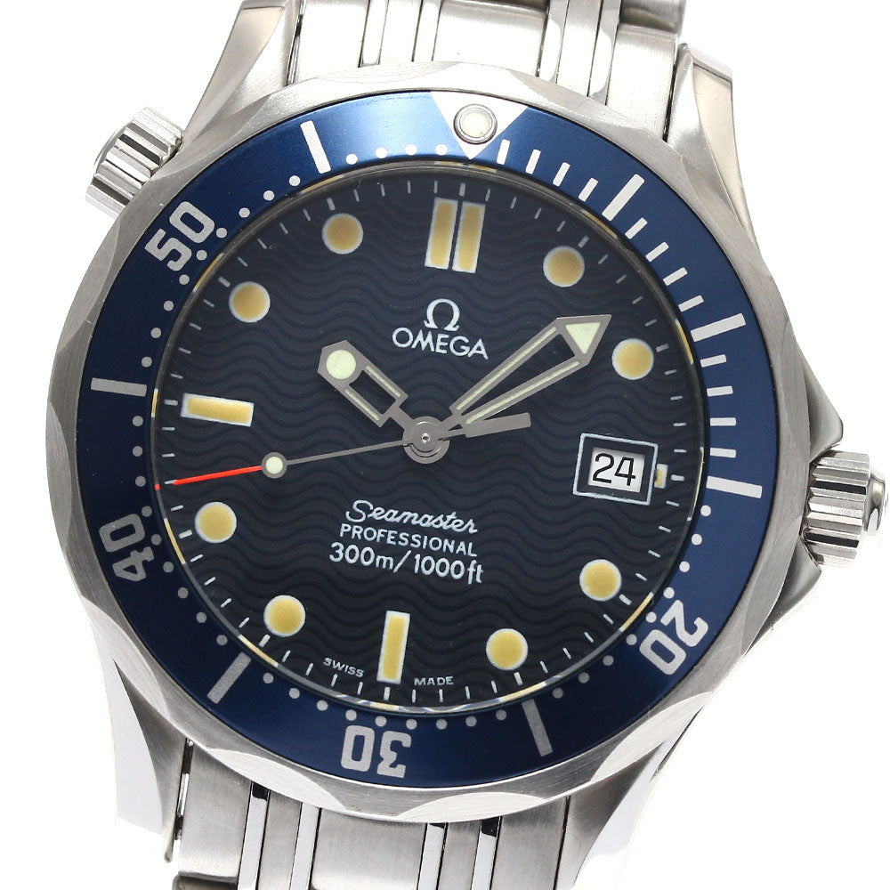 OMEGA Seamaster300 2561.80 Date Navy Dial Quartz Boy's Watch_886622