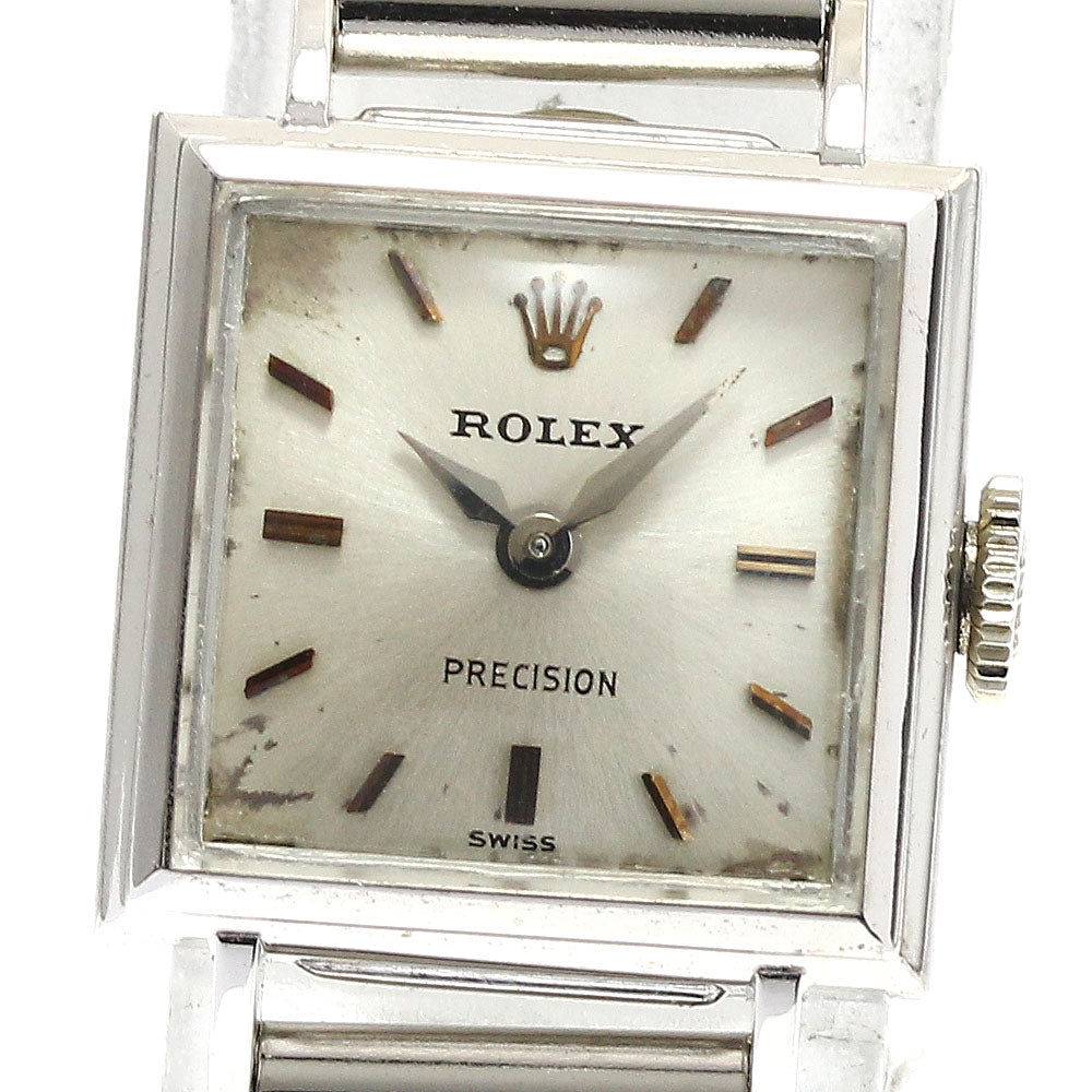 ROLEX Precision 2136 K18WG Cal.1401 Silver Dial Hand Winding Ladies Watch_886645