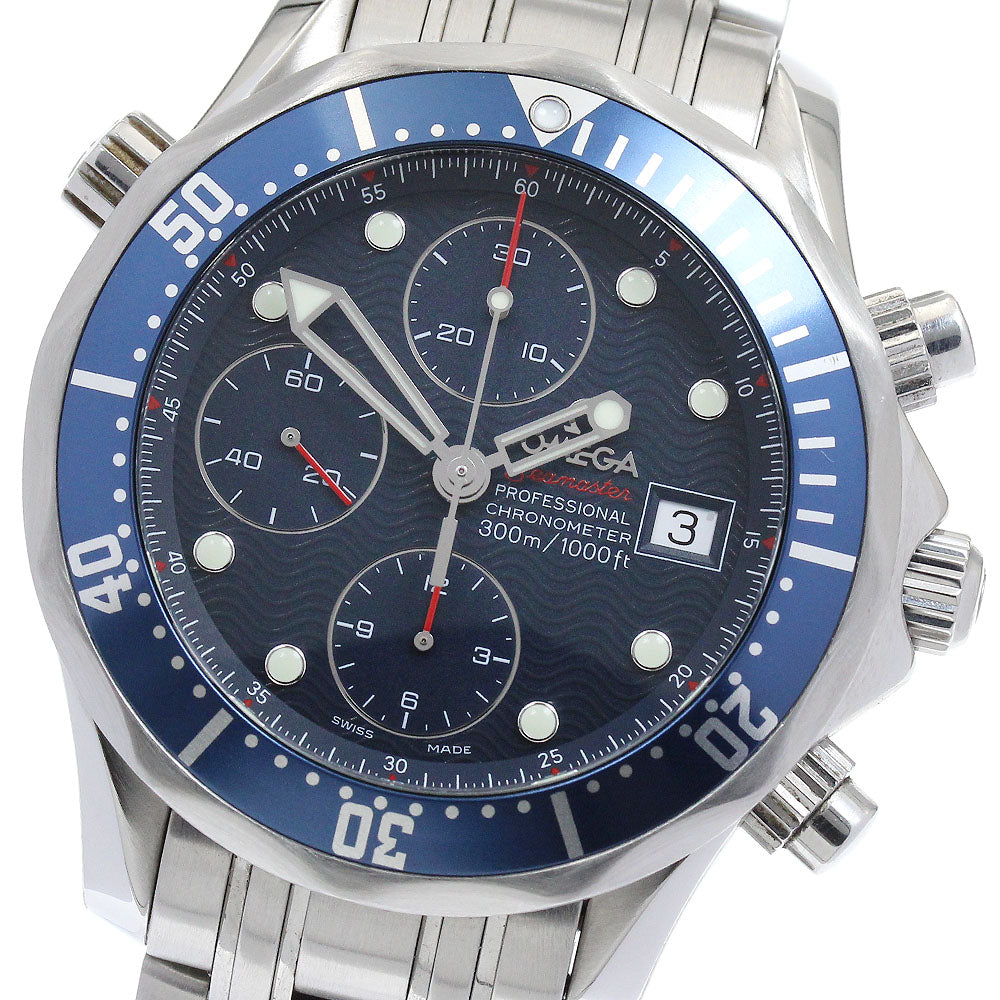 OMEGA Seamaster300 2225.80 Date Chronograph Navy Dial Automatic Men's_886650