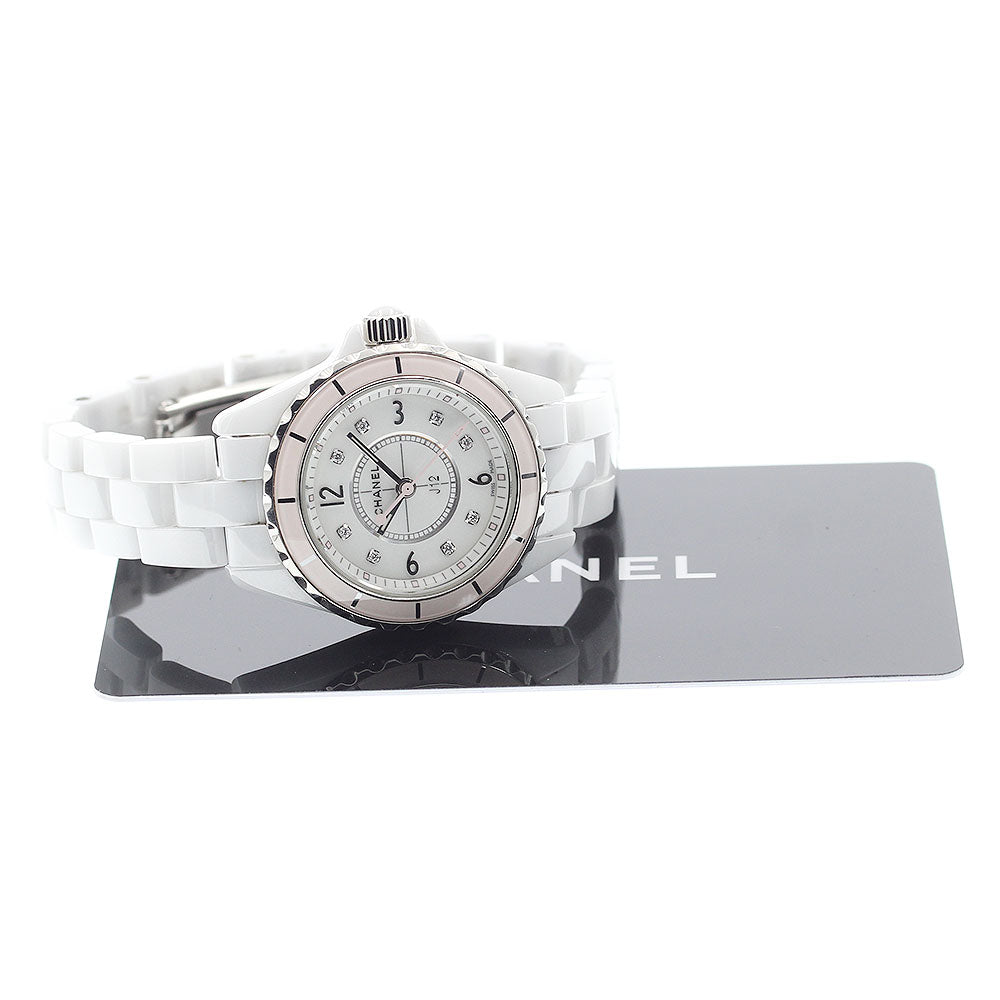 CHANEL J12 H4466 8P Diamond Soft Pink white Dial Quartz Ladies Watch_886666