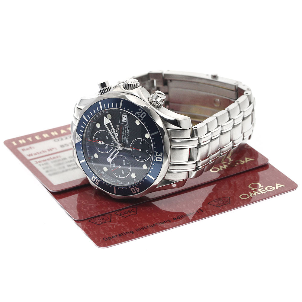 OMEGA Seamaster300 2225.80 Date Chronograph Navy Dial Automatic Men's_886756