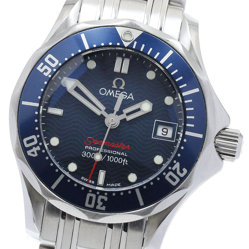 OMEGA Seamaster300 2224.80 Date Navy Dial Quartz Ladies Watch_886768