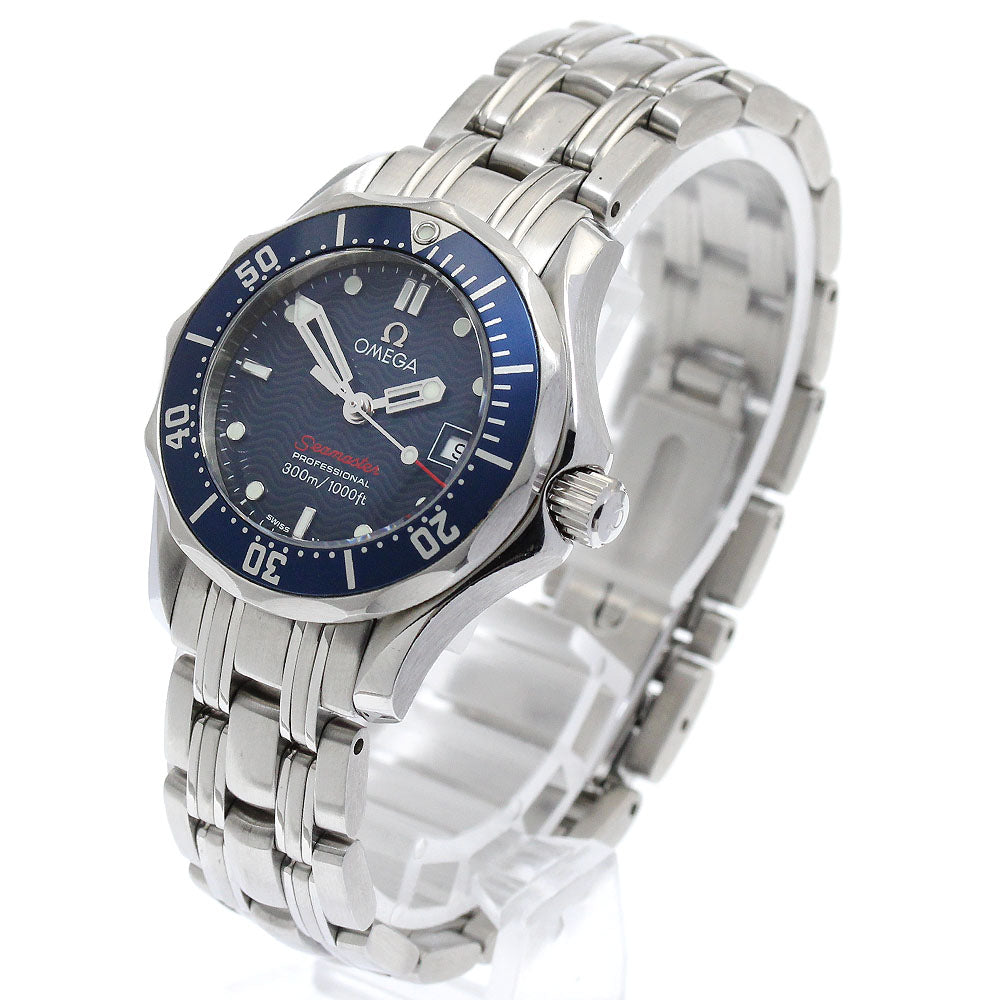 OMEGA Seamaster300 2224.80 Date Navy Dial Quartz Ladies Watch_886768