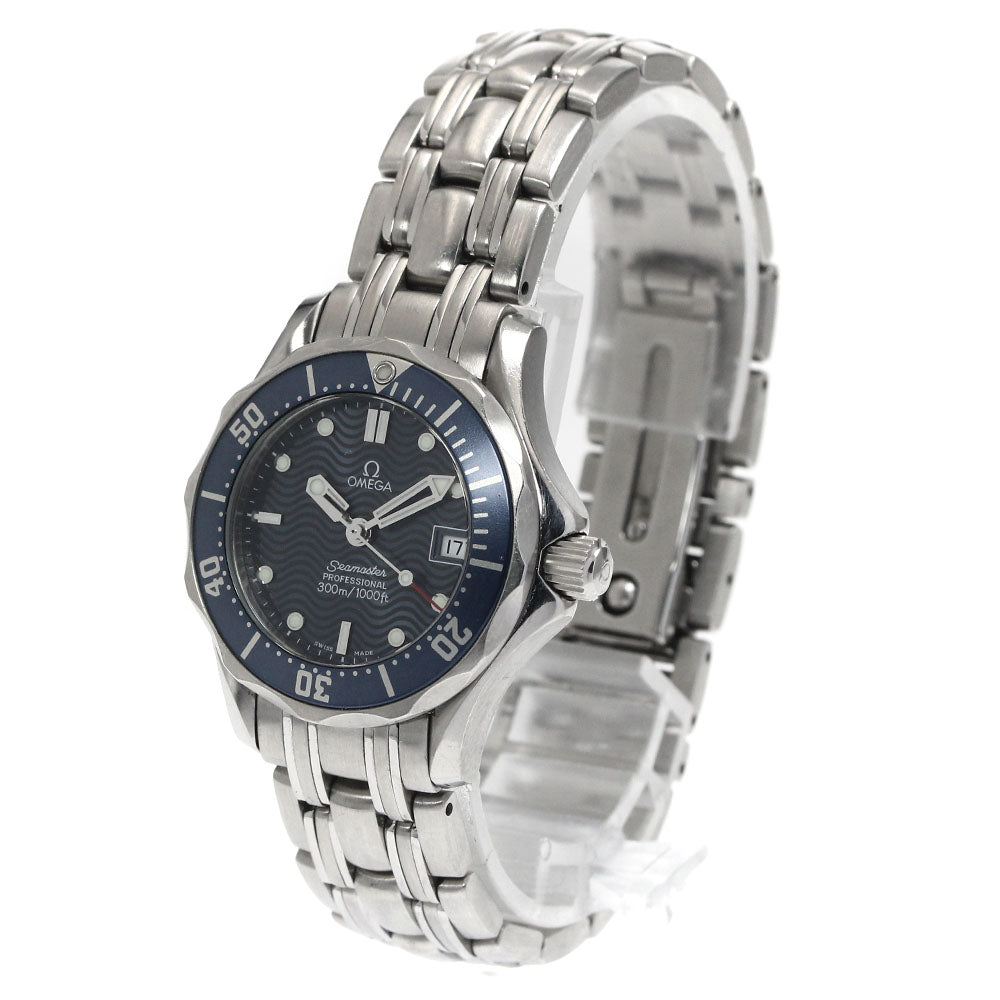 OMEGA Seamaster300 2583.80 Date Navy Dial Quartz Ladies Watch_886772