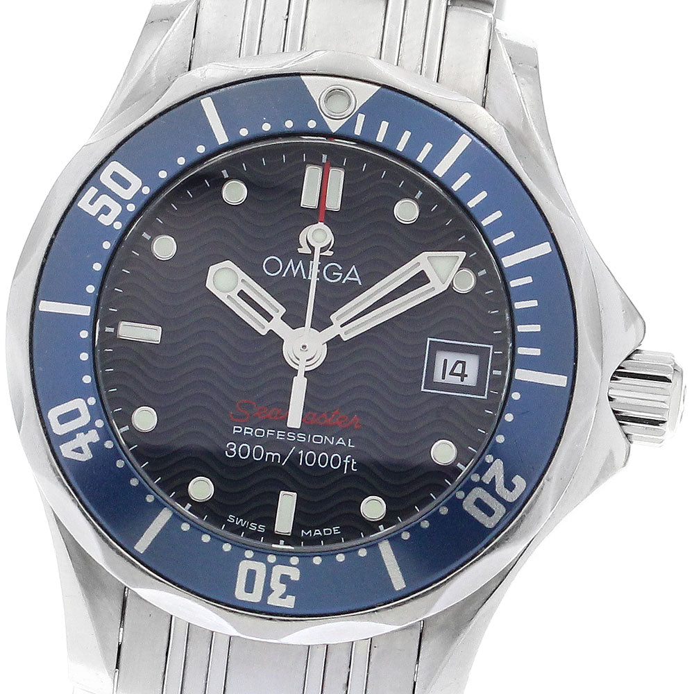 OMEGA Seamaster300 2224.80 Date Navy Dial Quartz Ladies Watch_886821