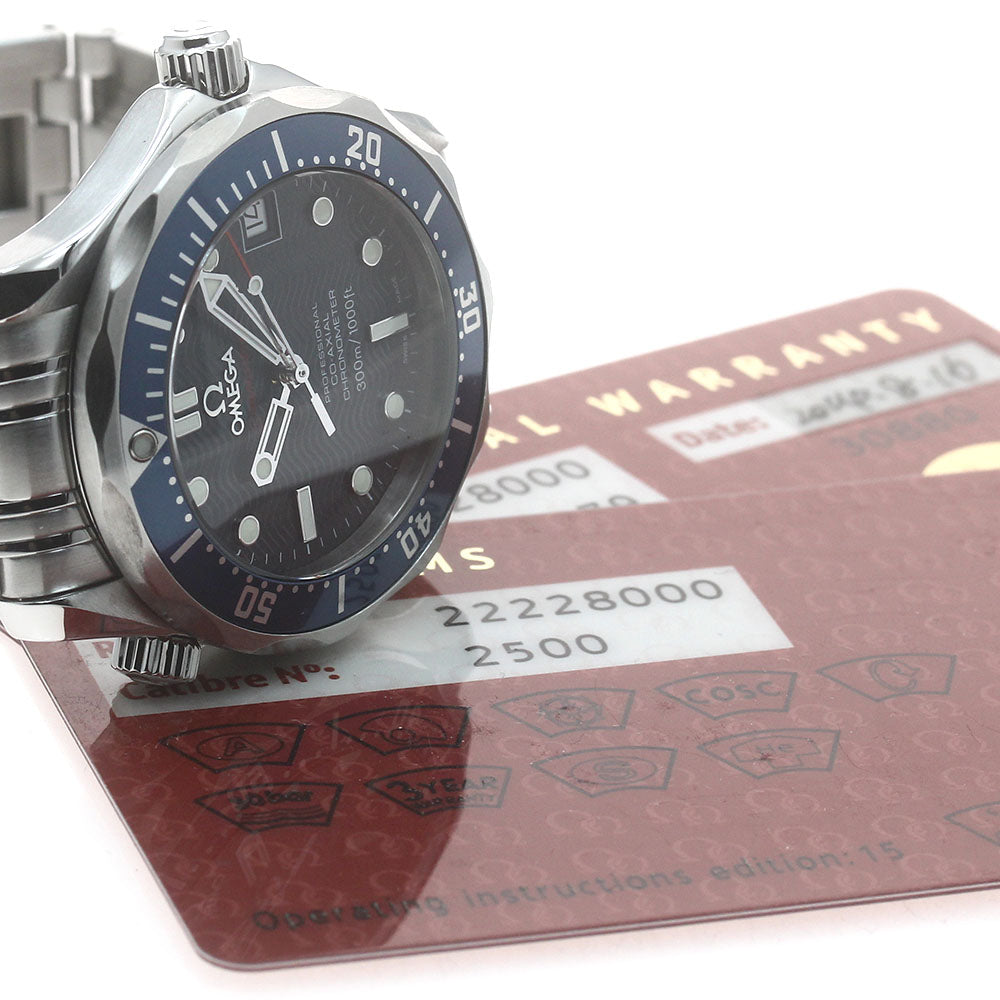OMEGA Seamaster300 2222.80 Date Co-Axial Navy Dial Automatic Boy's Watch_886828