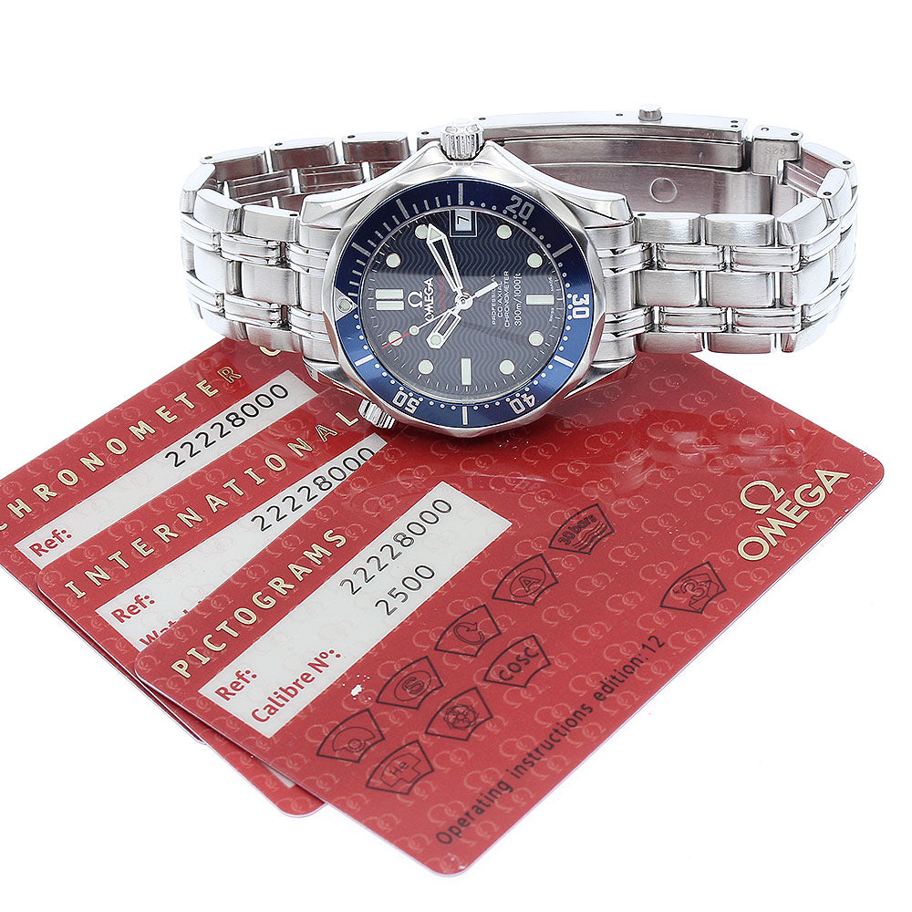 OMEGA Seamaster300 2222.80 Date Co-Axial Navy Dial Automatic Boy's Watch_886837