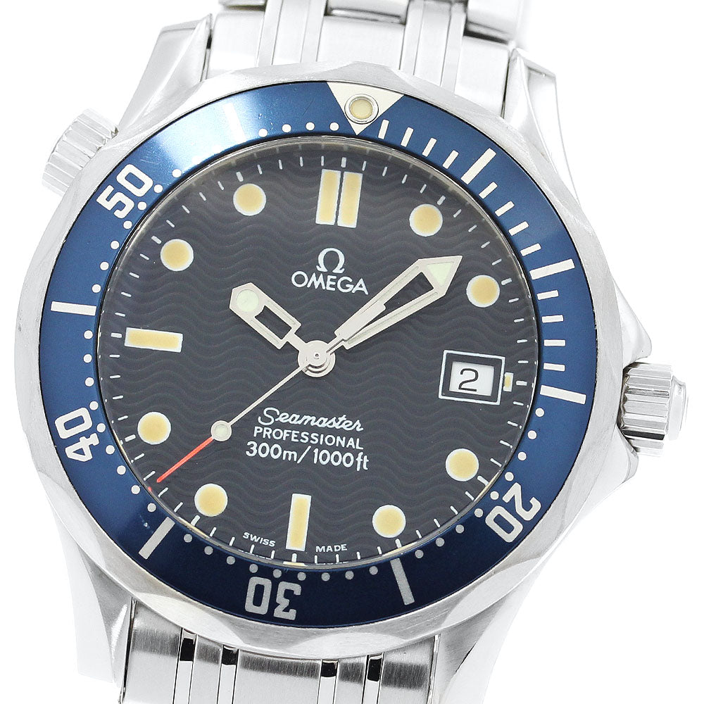 OMEGA Seamaster300 2561.80 Date Navy Dial Quartz Boy's Watch_886841