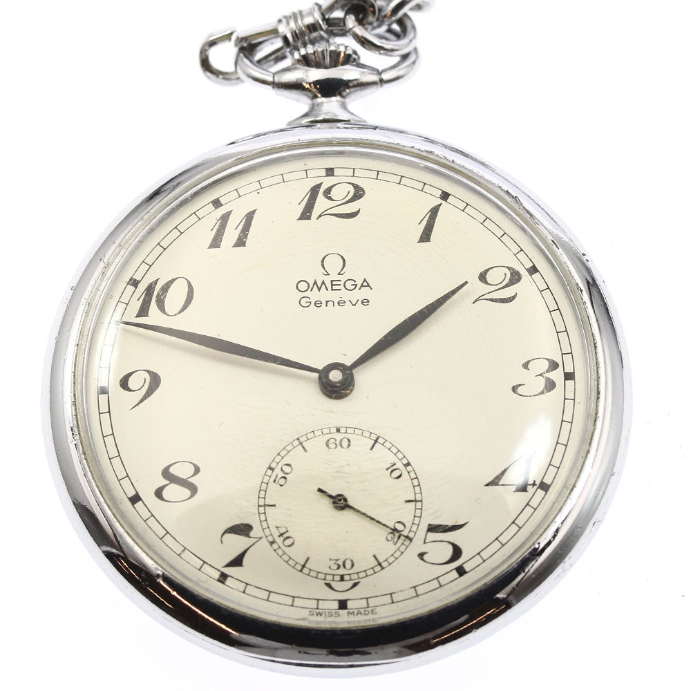 OMEGA Geneve 121.1740 Cal.980 white Dial Hand Winding Men's Pocket watch_886848