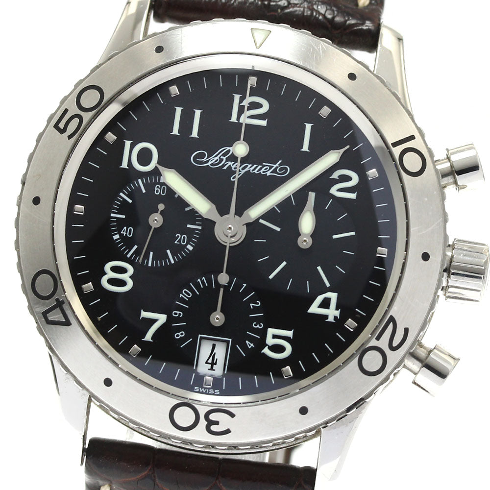 Breguet Transatlantic Type XX 3820 Date Chronograph black Dial Automatic Men's Watch_886880