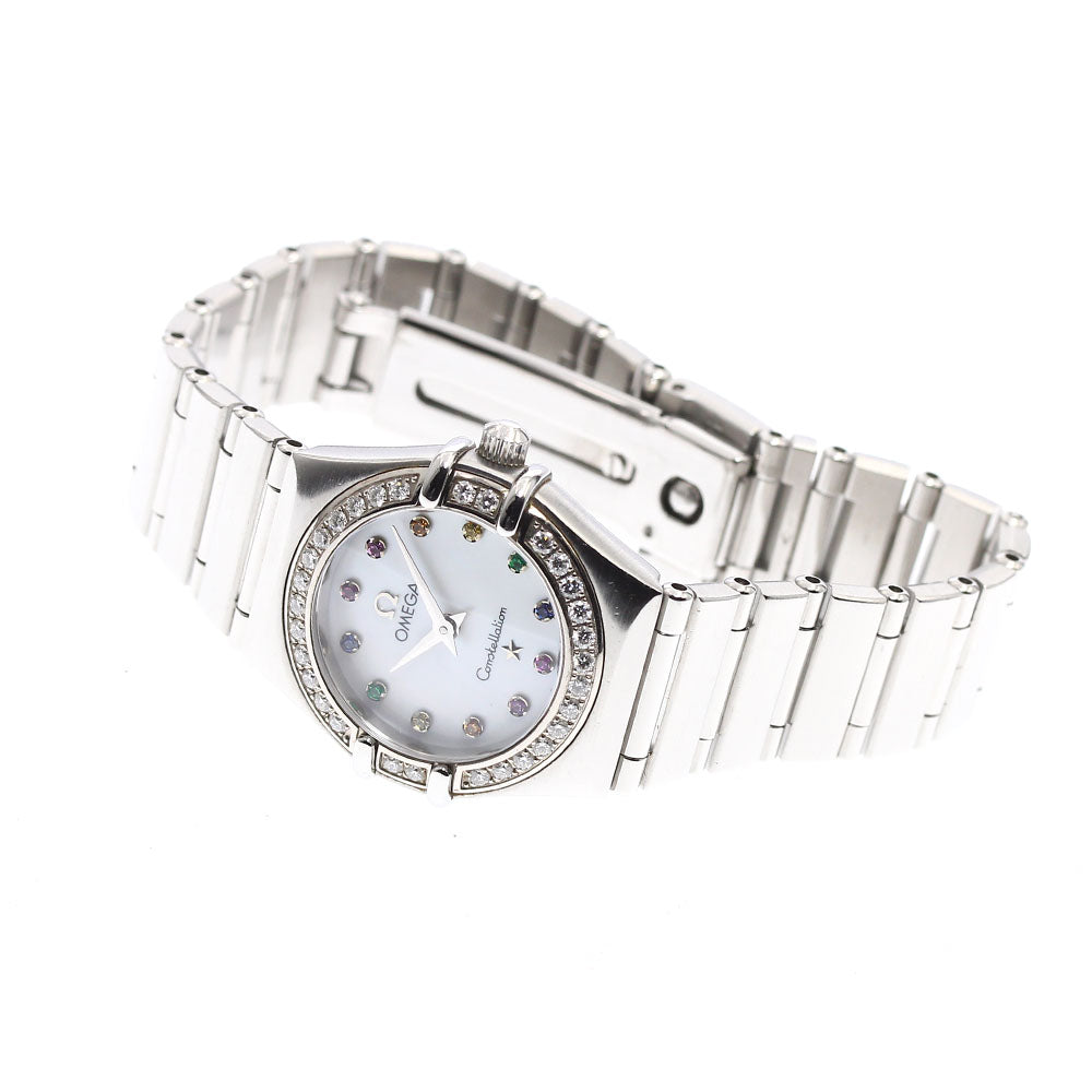 OMEGA Constellation Mini My Choice Iris 1460.79 colored stone diamond bezel White shell Dial Quartz Ladies Watch_886895