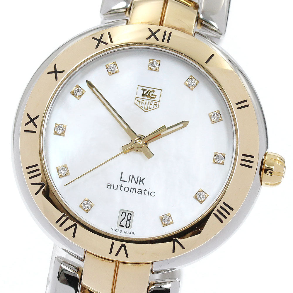TAG HEUER Link WAT2351 11P Diamond Date White shell Dial Automatic Men's_886924