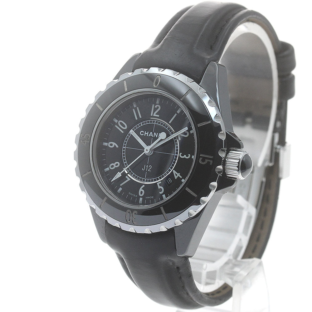 CHANEL J12 H0680 Black Ceramic 33MM Date black Dial Quartz Ladies Watch_886925