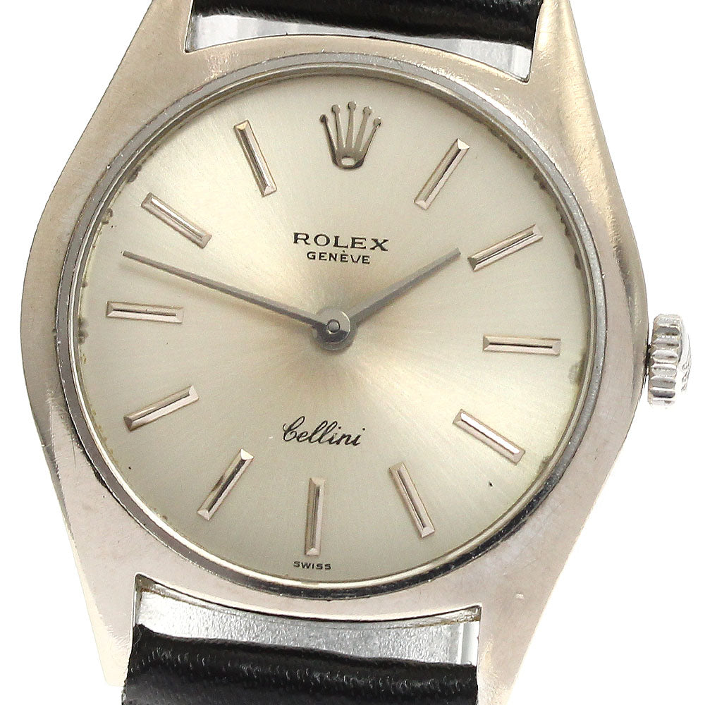 ROLEX Cellini 3806 K18WG cal.1600 Silver Dial Hand Winding Men's Watch_886932