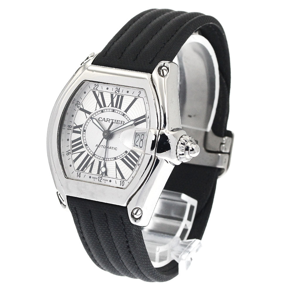 CARTIER Roadster XL W62032X6 GMT Silver Dial Automatic Men's Watch_886936