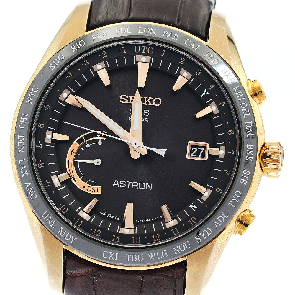 SEIKO Astron SBXB096/8X22-0AG0-2 Date Brown Dial Solar Powered Radio Men's Watch_886983