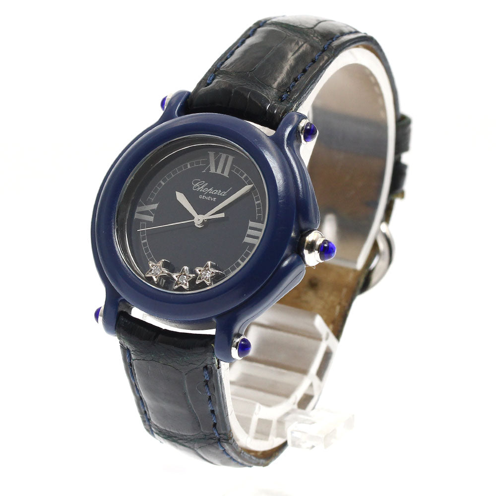 Chopard Happy star 27/7778 3P diamond date Navy Dial Quartz Ladies Watch_887013