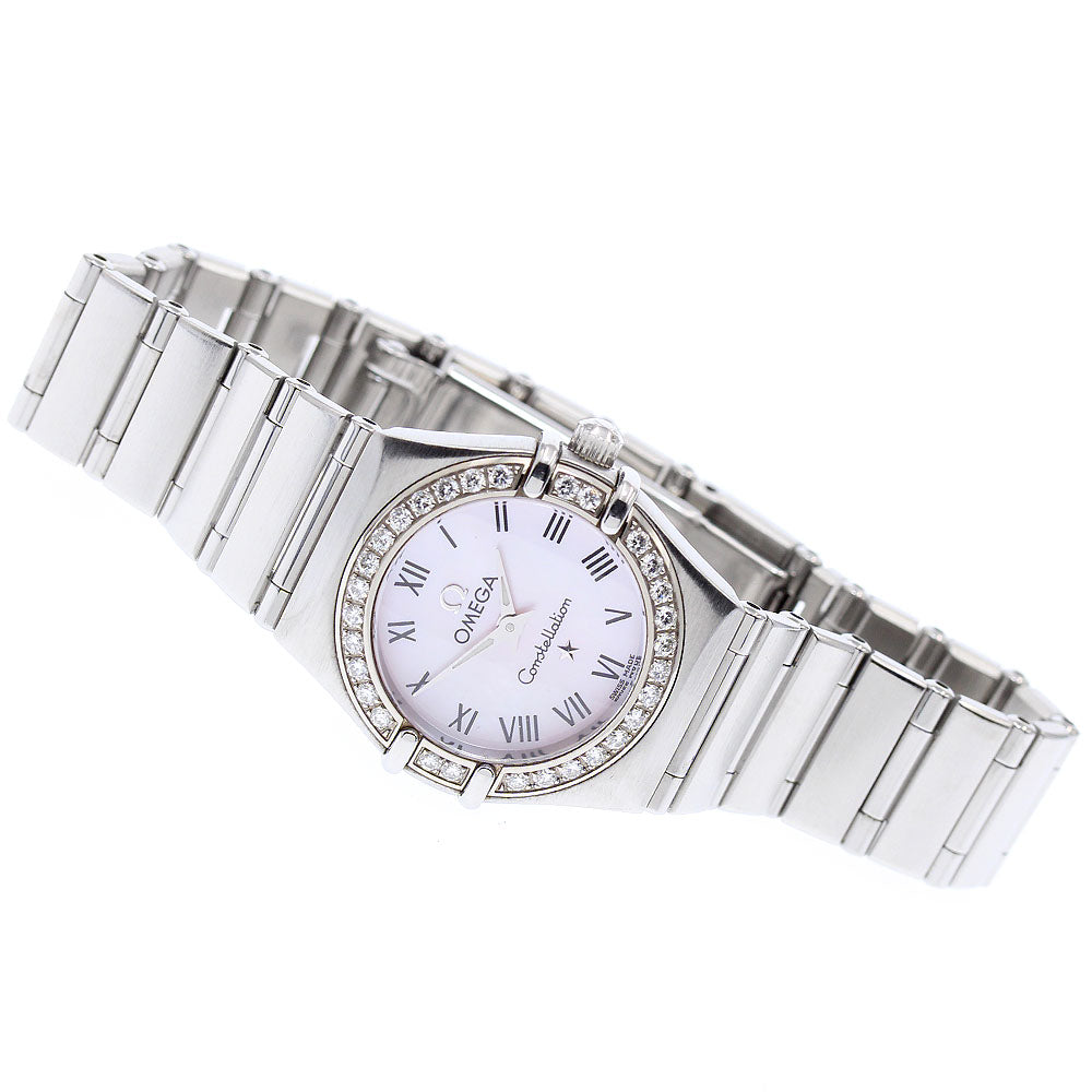 OMEGA Constellation 1476.83 Diamond Bezel Pink shell Dial Quartz Ladies Watch_887047