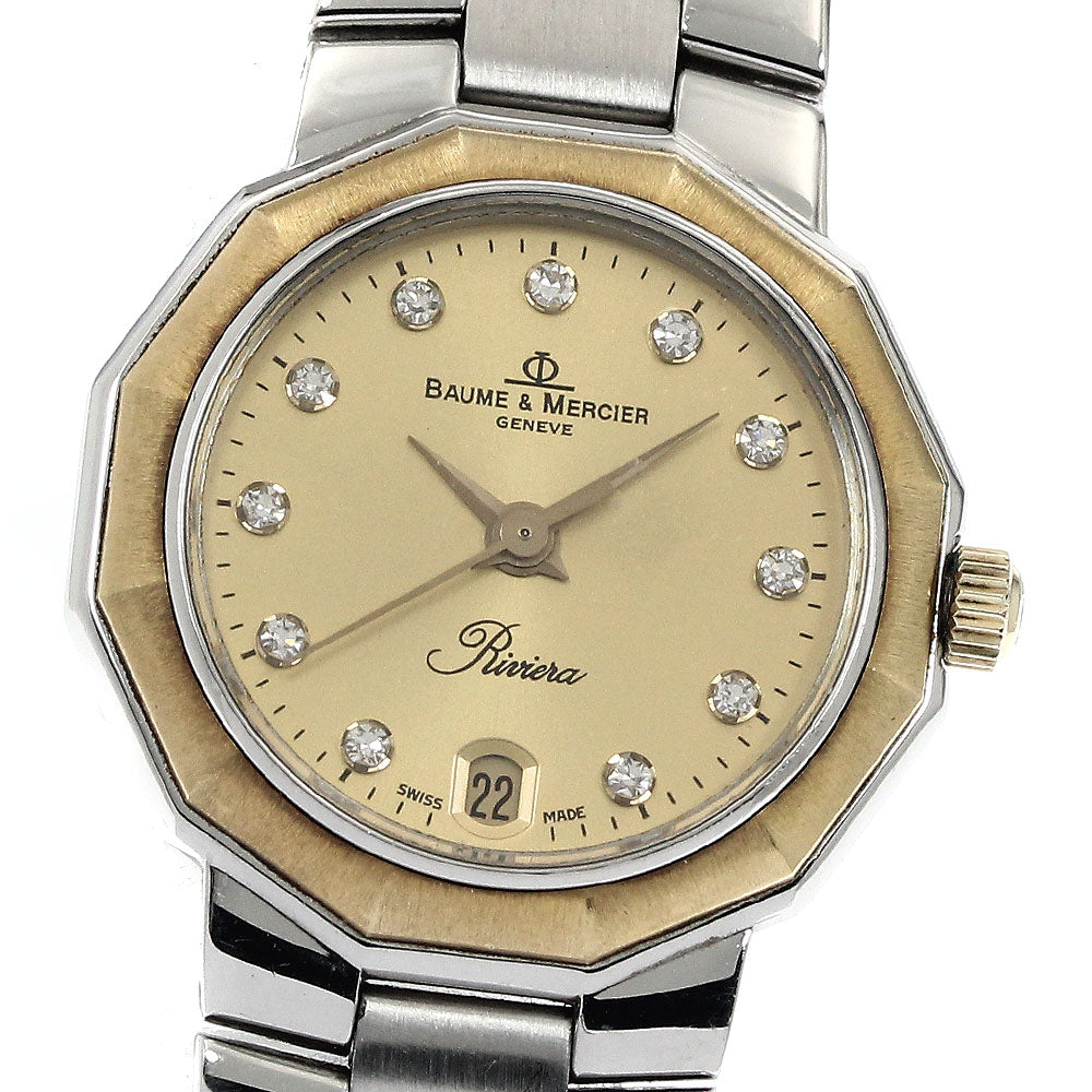 Baume & Mercier Riviera 11P Diamond YG gold Dial Quartz Ladies Watch_887079