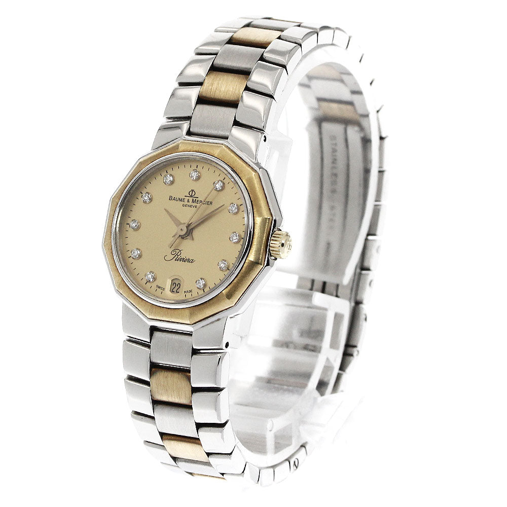 Baume & Mercier Riviera 11P Diamond YG gold Dial Quartz Ladies Watch_887079