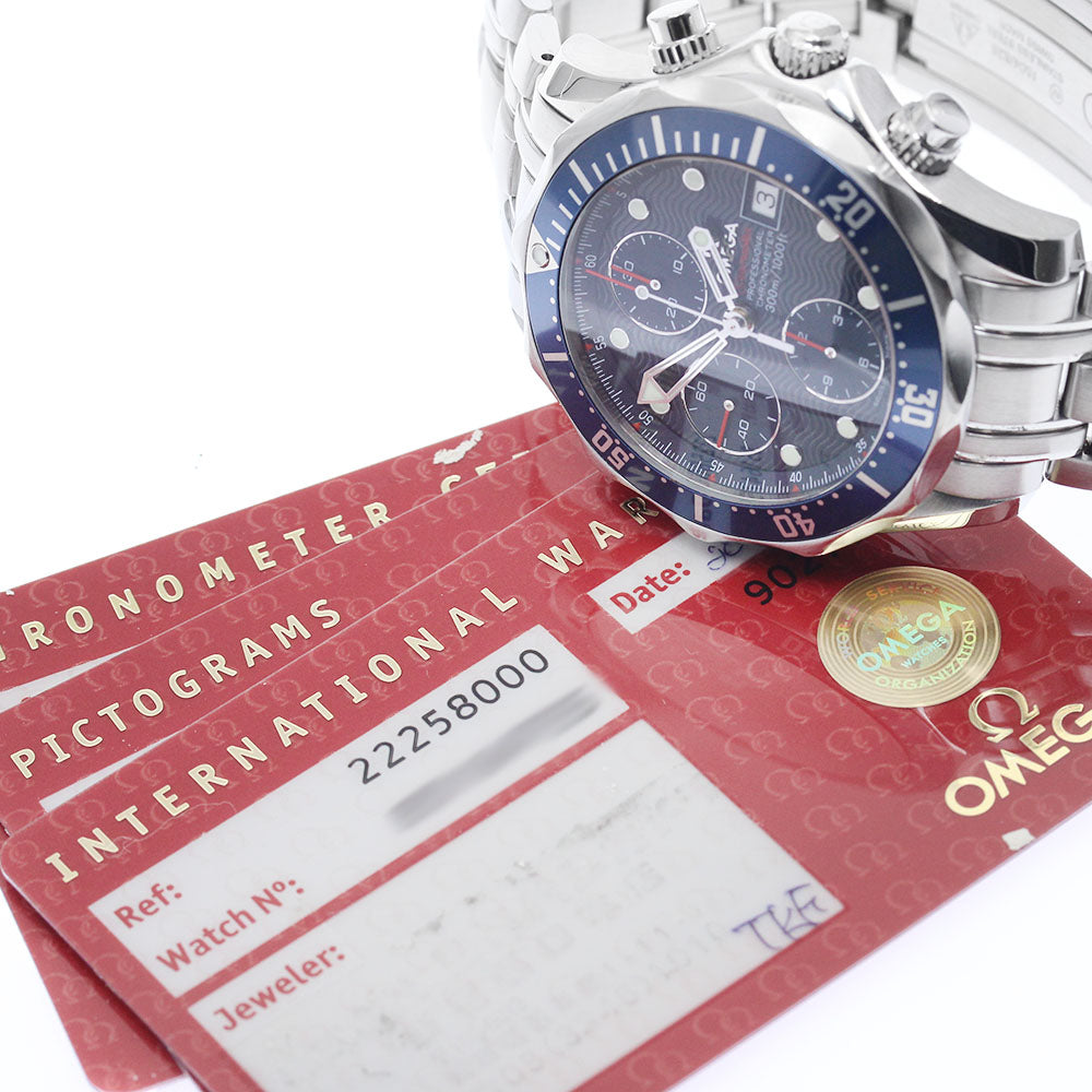 OMEGA Seamaster300 2225.80 Date Chronograph Navy Dial Automatic Men's _887110