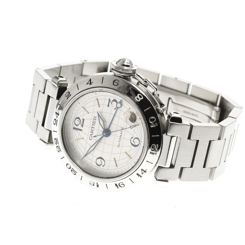 CARTIER Pasha C Meridian W31029M7 GMT Silver Dial Automatic Boy's Watch_887177