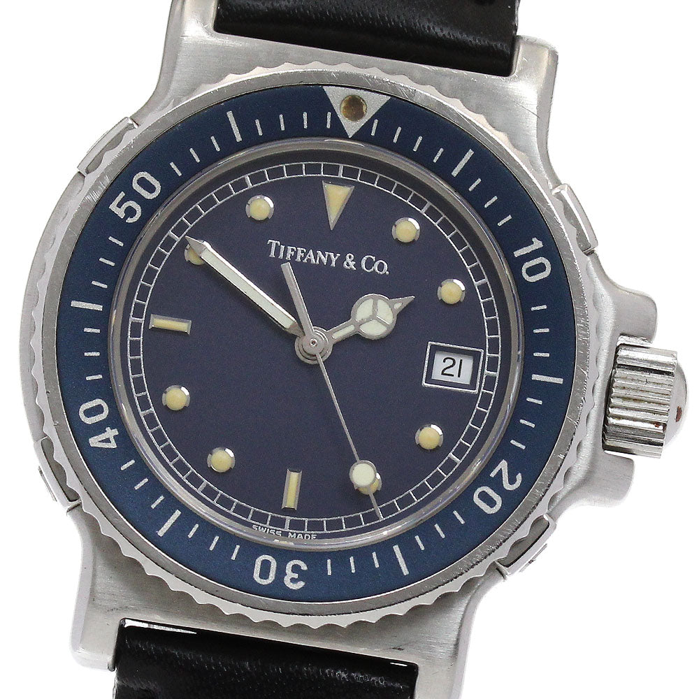 TIFFANY&Co. Diver watch L0710 Date Navy Dial Quartz Ladies Watch_887206