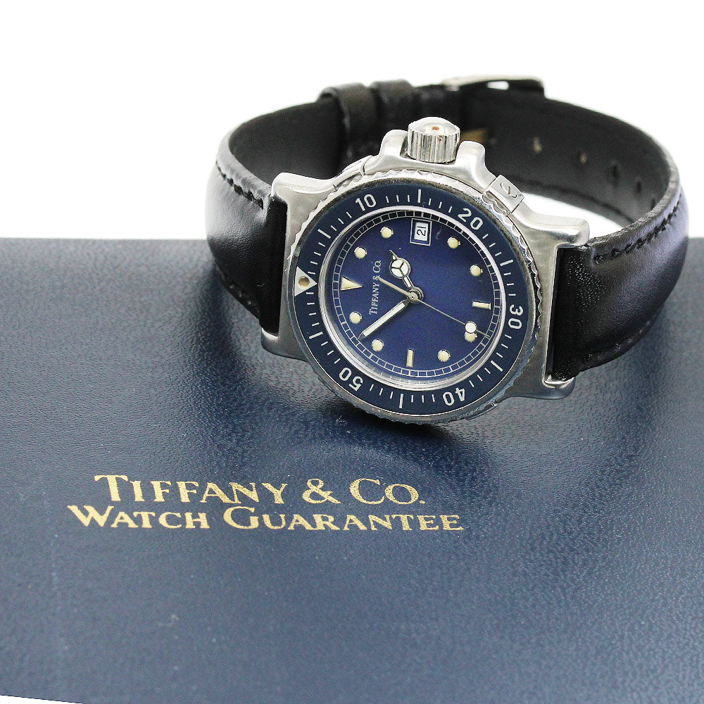 TIFFANY&Co. Diver watch L0710 Date Navy Dial Quartz Ladies Watch_887206